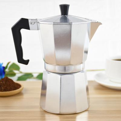 China Restaurant Classic Style Italian Mocha Coffee Maker Polished Aluminum Stove Top 1/3/6/9/12 Per Cup Espresso for sale