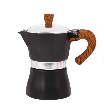 China Brew System Wooden Handle Mocha Espresso Coffee Maker for sale