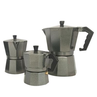 China Stovetop Aluminum Espresso Maker - Aluminum Coffee Maker With Marbled Coating, Pot Above Moka Stove for sale