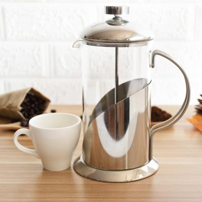 China WITH LID Stainless Steel Coffee Plunger Borosilicate Glass French Press Coffee Maker for sale