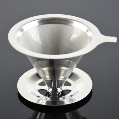 China Sustainable Reusable Paperless Stainless Steel Coffee Filter Pour Over Drip Cone Coffee Spout for sale