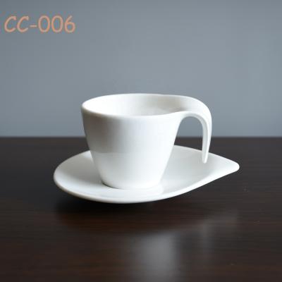 China Sustainable Ceramic Cup And Saucer Porcelain Espresso Coffee Cup Set for sale