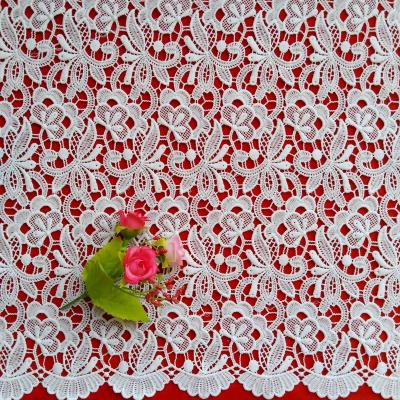 China Other soft milk silk embroidery lace full width hollow out fabric 125CM water soluble embroidery lace for sale