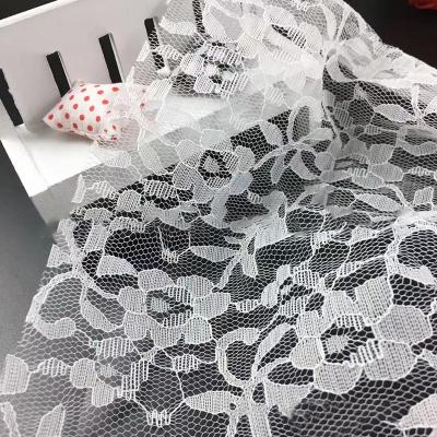 China Other Factory Sale Polyester Lace Fabric Weddings Dress Flower Non-elastic Mesh Lace Fabric for sale