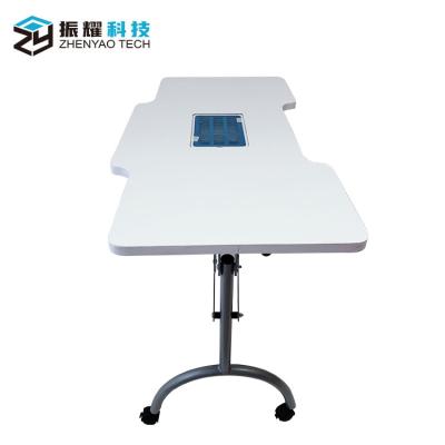 China Modern New Design White Nail Manicure Technician Tables Station With Dust Fan for sale