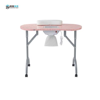 China China Factory MT-020F Modern Concise Style Manicure Table Wholesale Pink Folding Nail Station for sale