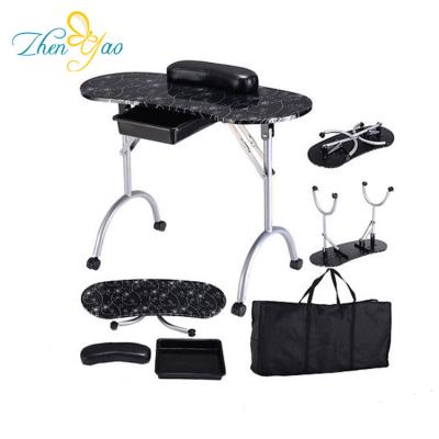 China No Assembly Required Curl Printed Pattern Manicure Table Nail Salon Furniture for sale