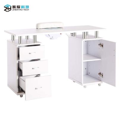 China 2021 modern best selling white manicure table with vacuum cleaner and vent for sale