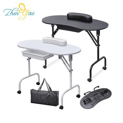 China Traditional Small Size Easy Carry Folding Manicure Table With Iron Frame for sale