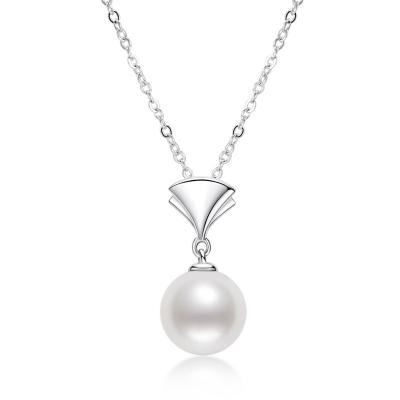 China FASHIONABLE sterling silver simple one piece of natural pearl S925 silver pearl necklace 7.5-8mm water short pearl necklace dropshipping for sale