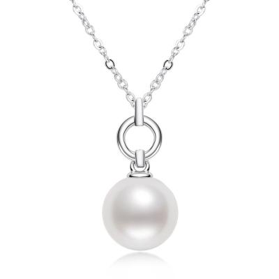 China Trendy real natural pearl sterling silver women's fashion real pearl 925 sterling silver pendant7-7.5mm natural pearl simpleOShaped for sale