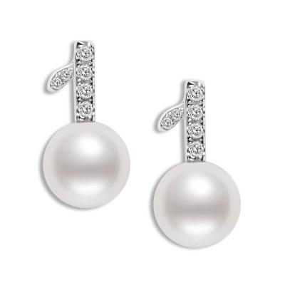 China FASHIONABLE Pearl Circle6-6.5mmFresh Small Water Pearl Earring Circle6-6.5mmFresh Small Leaf Pearl Earrings For Women for sale