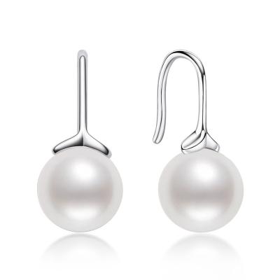 China Sterling Silver Pearl TRENDY two ear studs freshwater pearl ear hooks7.5-8mmNatural lobules for sale