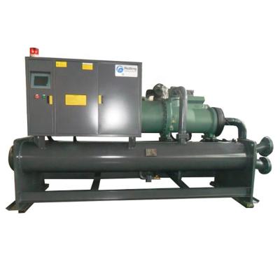 China Hotels water cooled screw chiller for lines cooling plastic injection or fan machine or PVC and PE or HDPE extruder for sale