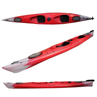 China Cheap Plastic Kayak 525 Cm Double Seats Sit In The Ocean Sea Kayak for sale