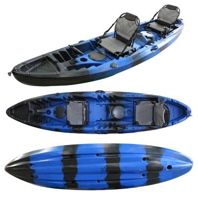 China Cheap LLDPE or HDPE Family Kayak Fishing Sit On Top 2 Seats Canoe Kayak Double Seat Kayak for sale