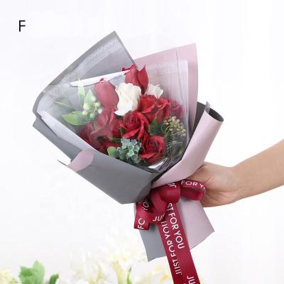 China M183 Beautiful Gift Box Valentines Day Colorful Wedding Birthday Artificial Roses Bouquet Soap Flower Mother's Day Gift Set For Women for sale