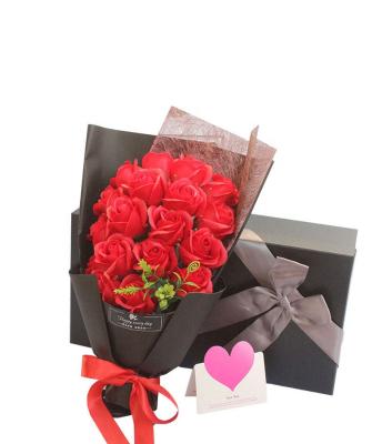 Китай M063 2020 Lovely Valentines Day Colorful Wedding Mothers Day Gifts Box Artificial Flowers Rose Flower Bouquet Soap Flower For Decoration продается