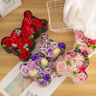 Chine Christmas Wedding Anniversary R186 Decorative Flowers Preserved Roses Flowers Valentines Day Gift Rose Bears Gift Box à vendre