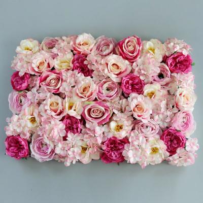 Cina L103 Natural Touch Top Sale 3D Wedding Artificial Silk Flower Wall Panel Backdrop Hydrangea Flower Wall For Wedding Store Event Backdrop in vendita