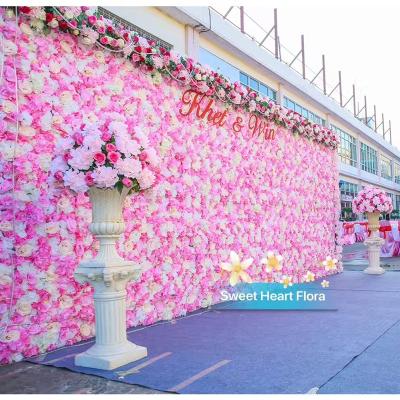 China A041 Artificial flowers wall wedding decoration silk flowers wall artificial silk flowers wedding decor backdrop à venda