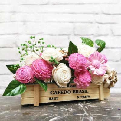 Китай Touch M130 Boho Wedding Ivory Handmade Dried Peony Rose Sola Flower Sola Wood Flower in Natural Home Decor Classic Flower Arrangement Bouquet продается