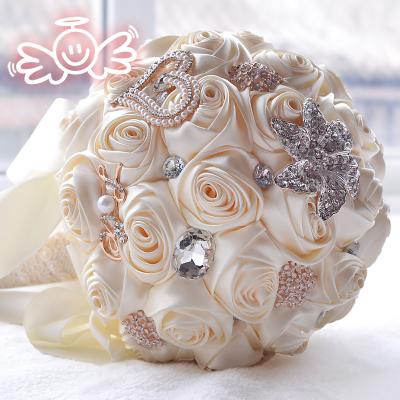 China Garden Wedding Anniversary N058 Wedding Decoration Rose Bride Attendance Bouquet White Purple Wedding Ensures Wedding Bridal Bouquet Bridal Bouquet à venda