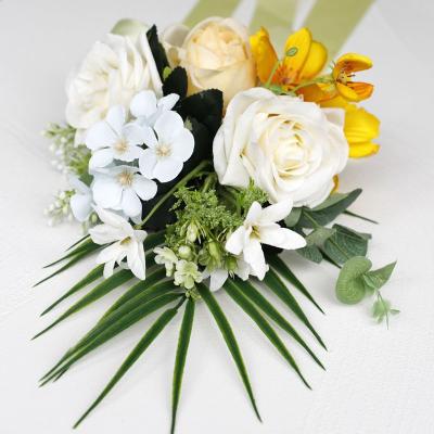 Cina A061 Silk wedding chair flower bouquet wedding decoration flowers artificial flowers back decoration for wedding in vendita