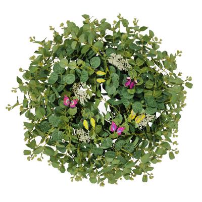 China R048 Silk Spring Garlands For Front Door Artificial Butterflies Plants Wreath Garland for sale