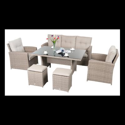 China Nordic modern rattan chair rattan table combination, outdoor yard rattan weaving for sale