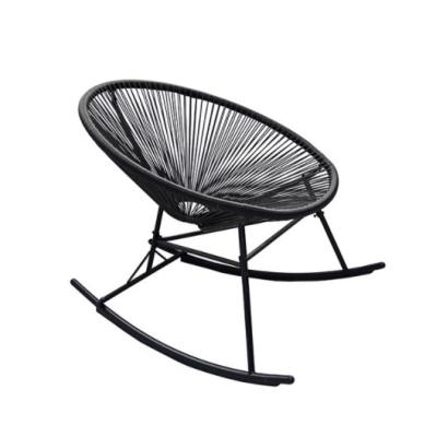 China Modern Outdoor Rocking Chairs Rattan Leisure Tables And Chair , Rattan Chair With Back On Balcony In Summer for sale