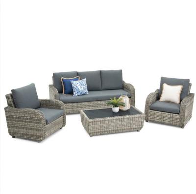 China Modern outdoor rattan art sofa balcony rattan leisure rattan sofa combination furniture for sale