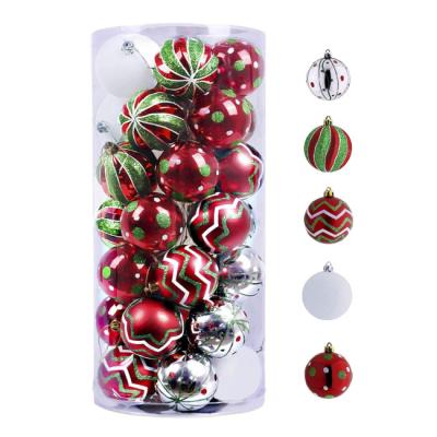 China Christmast ornament match freely, 6cm*35 /drum section, decorative painted Christmas PS balls, necessary decorations for festival atmosphere for sale