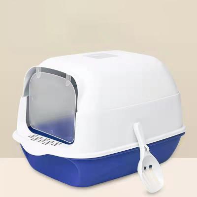 China Sustainable Large Space Pet Cat Litter Box and Fully Enclosed Small Cat Litter Box Durable Material Splash Proof Cat Litter Box for sale