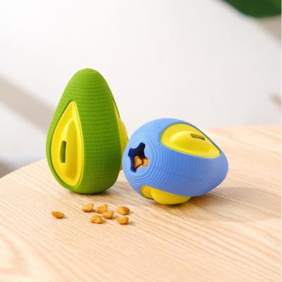 China Customization Dog Toy Bite-Resistant Cleaning Teeth Dog Food Ball Avocado Dog Play Chew Disjoint Stocked Molar Rubber Toy for sale