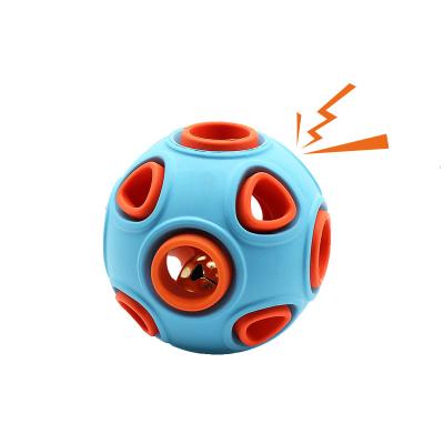 China High Viable Rubber Bounce Cavity Inside Squeak Dogs Ball Toys Pet Interactive Flash Light Anemone Ball Dog Toy for sale