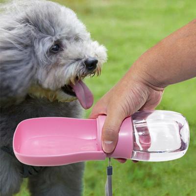 China Wholesale Portable High Quality Portable Collapsible Plastic Outdoor Drinking Feeder Water Bottle Pet Cat Dog Travel Water Bottle for sale