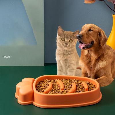 China Carrot Design Pet Driver Bowl Viable Plastic Slow Dog Bowl Healthy Anti-Slip Slow Eating Pet Bowl for sale