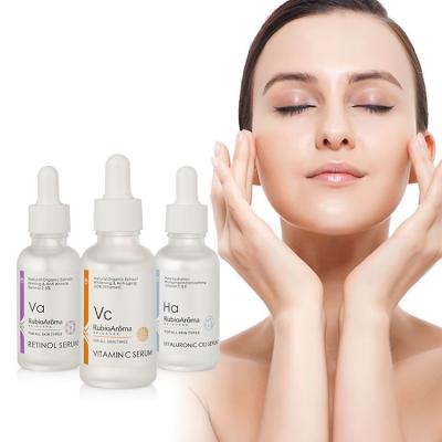 China Hot Natural Skin Revitalizer Skin Care Whitening Anti Wrinkle Vitamin C Hyaluronic Acid Retinol Face Serum Hydration Brightening Set for sale