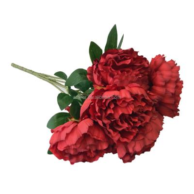 China Eco-friendly Romantic Silk Rose Bride Bouquet Wedding Decor Artificial Flower Peony Home and Garden Table Decor for sale