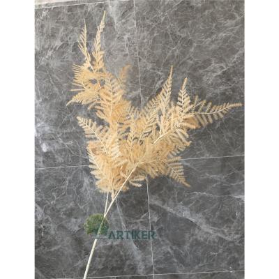 China Wholesale Durable Indoor Wedding Flower Decorative Plastic Colorful Artificial Bamboo Plants Preserved Leaves Branch for sale