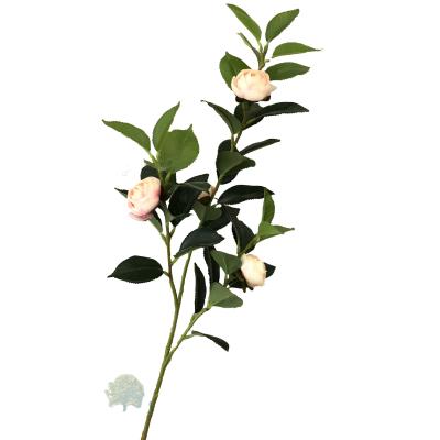 China Wholesale Durable Wedding Indoor Decorative Cheap Artificial Rose Flowers Flower Branch for sale