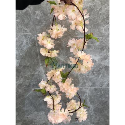 China Durable Wedding Plant Indoor Decorative Artificial Hanging Flower/Wholesale Hanging Flower Cherry Blossom Branches Artificial for sale