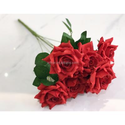 China Eco-friendly Wedding Rose Flower Artificial Silk Flower Bouquet For Wedding Wall Stage Decoration for sale