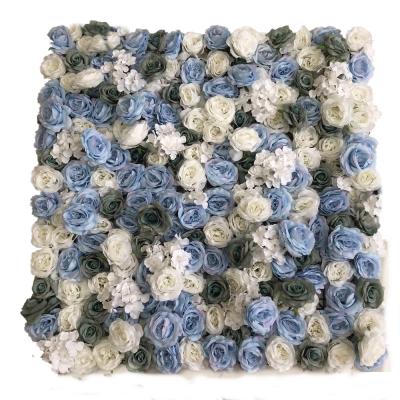 China Eco-friendly Plant Hydrangea Rose Artificial Silk Backdrop Flower Direct Wall Panel for Wedding Decoration for sale