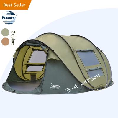 China 3 Minutes Glamping Beach Camping Marquee Canopy Safari Canopy Pop Up & Down In The Roof Top Automatic Pop Up 4 Person Season Tent Outdoor Pop Up Pop Up Tent for sale