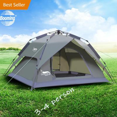 China Instant Setup and Down in Minutes 4 Person Camping Tent Pop Up Automatic Tent 3 Setup Portable Backpacking Sun Shelter Traveling Hiking Outdoor Tent for sale