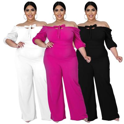 China Fashion Casual Collarless Solid Color QUICK DRY Plus Size Ladies Women Overalls for sale