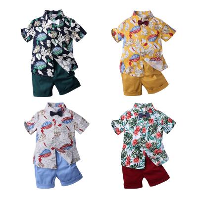 China Polyester/Rayon Summer Style Short Pants Kids Boy Shirt Boys Clothing Sets Tropical for sale