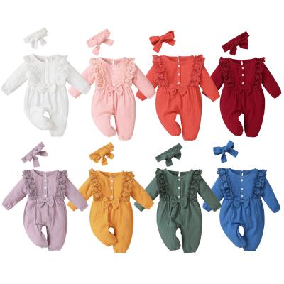 China New Cotton Overalls Button Pajamas Kids Organic Cotton Babies' Rompers for sale